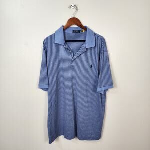 POLO RALPH LAUREN | Men's Interlock Polo Shirt Classic Fit Size XLT Blue Preppy